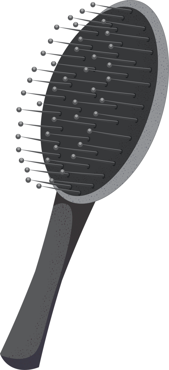 black massage hair brush